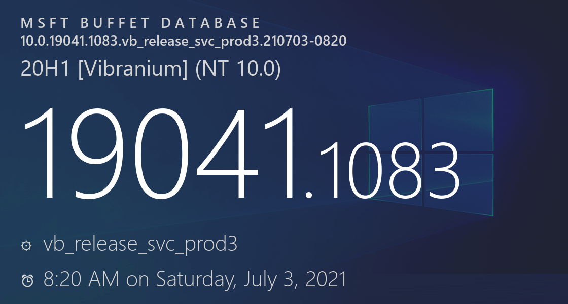 微软Win10 7月累积更新补丁KB5004945来了